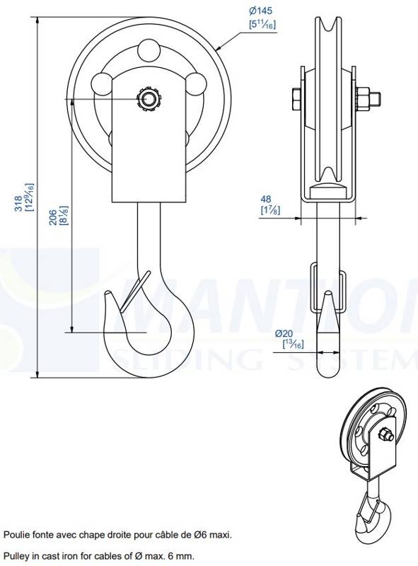 Ruchoma rolka linki MANTION 8145F, żeliwo - zdjęcie produktu