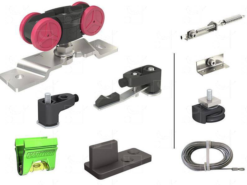 Zestaw MANTION SAF10-80-SYN bez prowadnicy, na 2 skrzydła synchroniczne o wadze 10-80 kg - zdjęcie 1