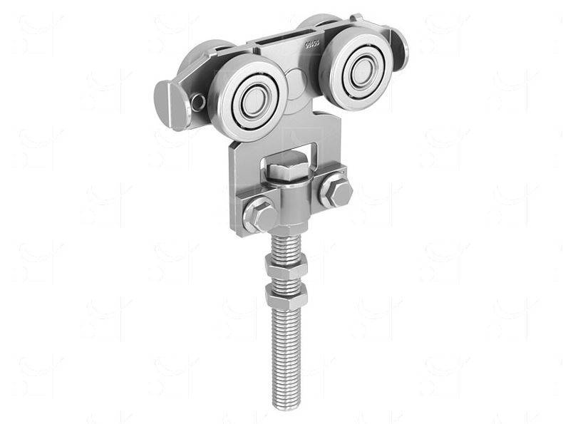 Wózek 4-kołowy z przedłużonym trzpieniem MANTION 9255L, ocynk - zdjęcie produktu przedstawiające jego solidną konstrukcję i ergonomiczny design.