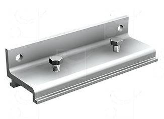 Ścienny łącznik szyny MANTION 10053M, aluminium - zdjęcie produktu z bliska