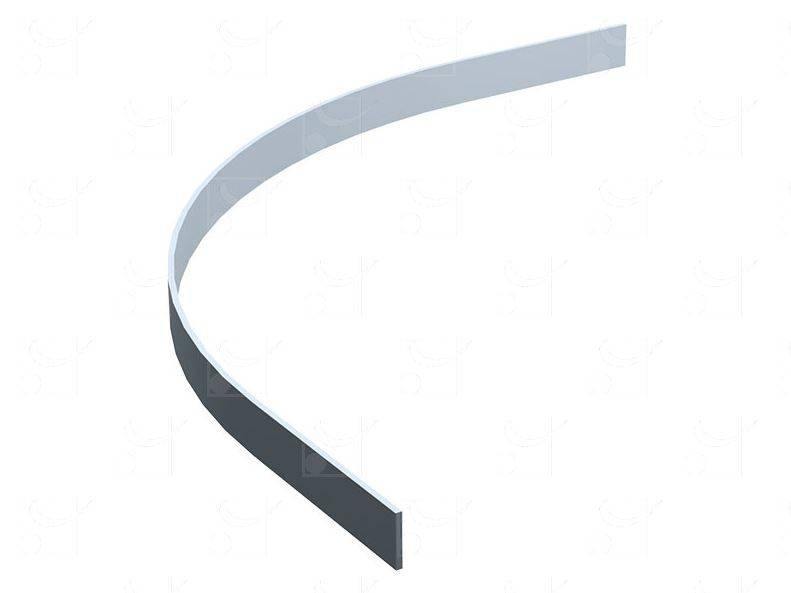 Łuk szyny płaskownikowej 90° MANTION 1751, promień 600 mm, odcinki proste 200 mm, ocynk