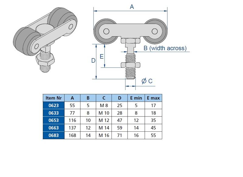 Wózek 2-kołowy MANTION 0623, koła nylonowe - SPORTUB 2525 (30 kg)