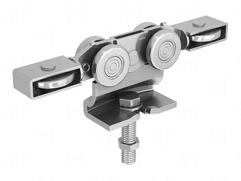 Wózek 6-kołowy do drzwi automatycznych MANTION 9252SE, ocynk - zdjęcie 1