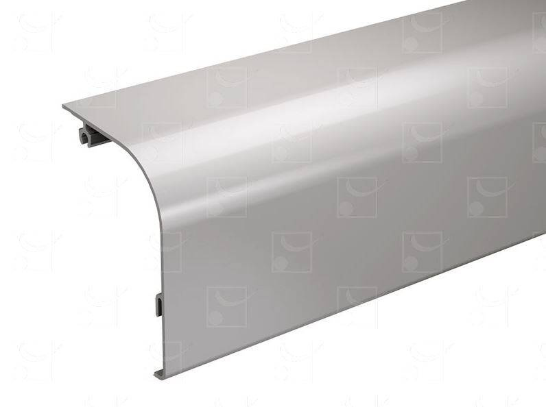 Maskownica MANTION GH10430P, aluminium - zdjęcie produktu przedstawiające maskownicę w kolorze aluminium, idealną do systemów podwieszanych do drzwi harmonijkowych.