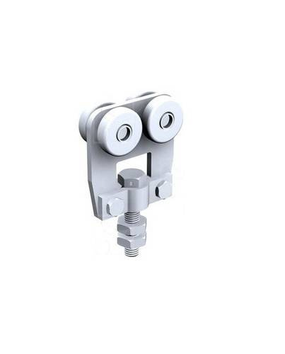 Wózek 4-kołowy z obrotową śrubą MANTION 9633, ocynk - widok z bliska. Wózek ten cechuje się solidną konstrukcją oraz możliwością łatwego manewrowania nawet przy dużych obciążeniach.