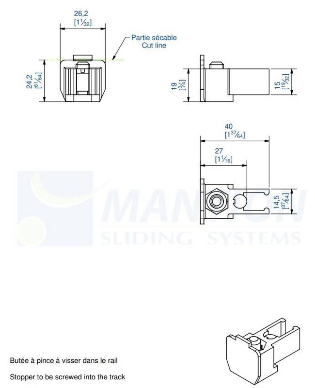 Stoper końcowy z blokadą MANTION 10213XA2, nylon - różnorodne formy
