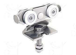 Wózek 4-kołowy MANTION 9242N, koła nylonowe. Produkt przedstawiony na zdjęciu to system podwieszany HERCULE 9040, który umożliwia transport ładunków o wadze do 400 kg.