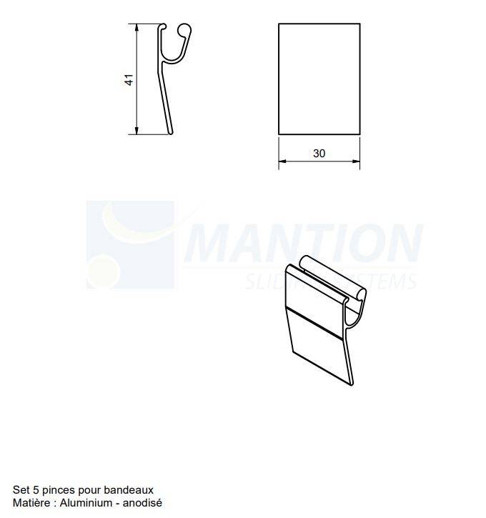 Komplet uchwytów do maskownicy MANTION 11269, aluminium - zdjęcie przedstawiające solidną konstrukcję WIN-SLIDE 2 (80 kg)