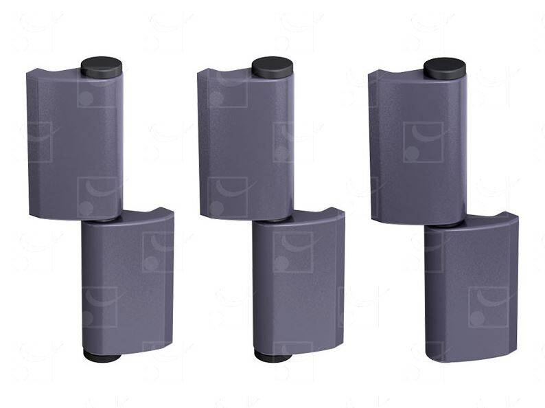 Zestaw 3 sztuk lewych zawiasów do wspawania MANTION GJ10530HOL, Ø14 mm, stal czarna - zdjęcie produktu z bliska