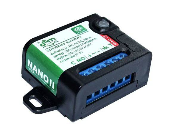 Odbiornik 1-kanałowy DTM NANO2 868 MHz - kompaktowa obudowa, złącze USB, prosty interfejs użytkownika
