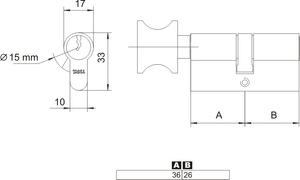 Wkładka bębenkowa krótka z gałką YETI WY301