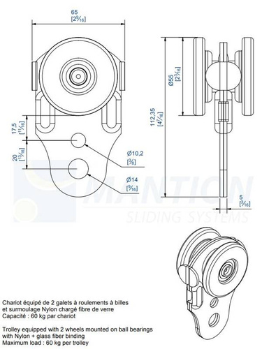 Wózek 2-kołowy MANTION 2761, ocynk