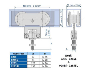 Wózek 4-kołowy MANTION 0285L, ocynk