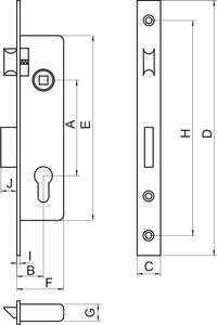 Zamek profilowy wąski LOB Z9235B