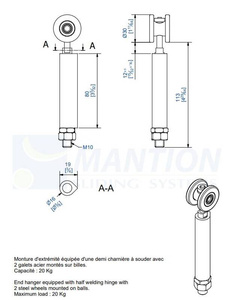 Wózek 2-kołowy do wspawania MANTION 0532SOE, ocynk