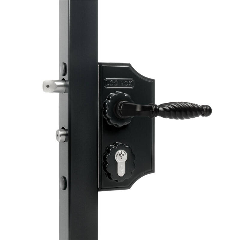 Nawierzchniowy zamek ozdobny mały Locinox LAKY F2 na profil kwadratowy 60-70 mm
