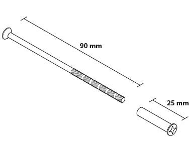 Śruby przelotowe do montażu klamek, długość 110 mm