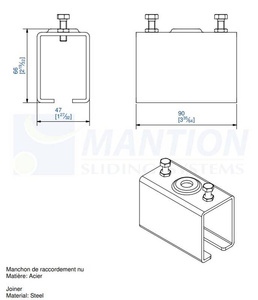 Łącznik szyny MANTION 5041M, ocynk