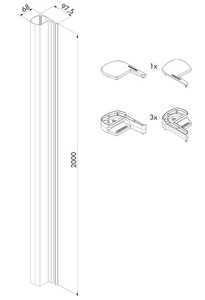 Profil wypełniający pod zwory magnetyczne Locinox N-LINE-MAG-3000