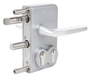 Zamek z dwiema wkładkami Locinox LDKZ D1 na profil kwadratowy 40 mm