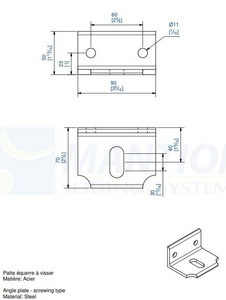 Kątownik montażowy MANTION 9043, ocynk