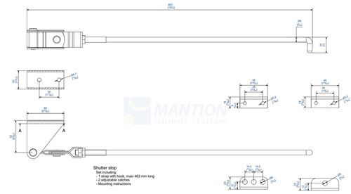 Blokada skrzydła rozwiernego MANTION 1300