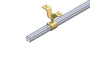Regulowany uchwyt szyny z wspornikiem NIKO 74.B44, stal kwasoodporna AISI 316