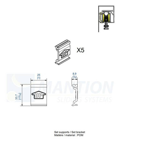 Komplet klipsów do maskownicy MANTION 13008 do systemu SAF-EVOLUTION, POM