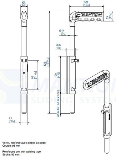 Wzmocniona blokada drzwiowa MANTION 1314SO