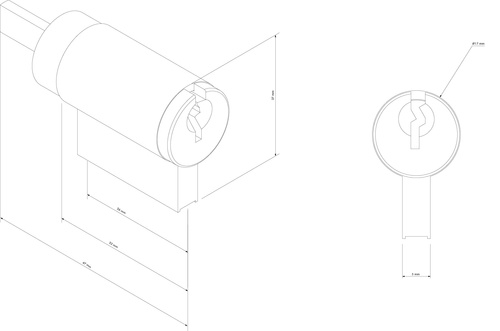 Wymienny cylinder Locinox KIK-114, satynowy nikiel