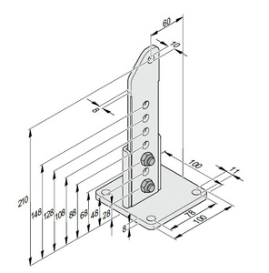Okucie słupka bramy 60/210 L, SOMMER S10751-00001