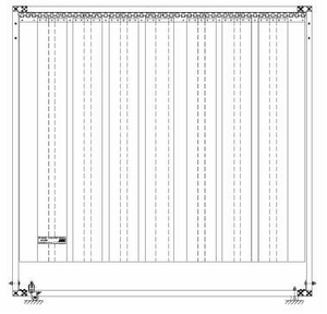 Parawan spawalniczy 2000x2000 mm PZ ZS1 30 - jednościenny z kurtyną paskową (pasy 2x300 mm)