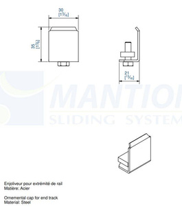 Zaślepka szyny MANTION 3540, ocynk