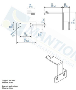 Uchwyt ścienny do wsporników łuków MANTION 1704, ocynk