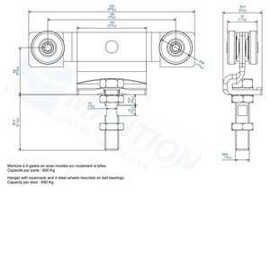 Wózek 4-kołowy MANTION 9254S, ocynk