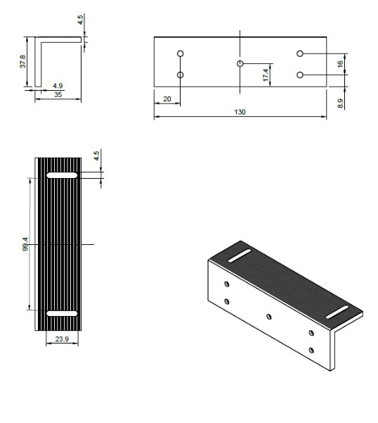 Element montażowy ZL BIRA Hartte MG180ZL - widok z różnych perspektyw