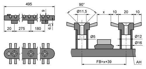 Mocowanie do ściany/podłoża MINK SOB-TRW-K10 (długie)