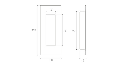 Uchwyt wpuszczany Metal-Bud ECO prostokątny