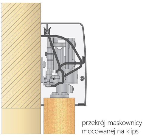 Maskownica z zaślepkami i klipsami MANTION 219-094, 2000 mm, aluminium