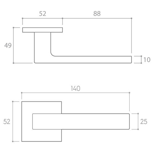 Klamka drzwiowa CORONA FOCUS (szyld kwadratowy Q SLIM)