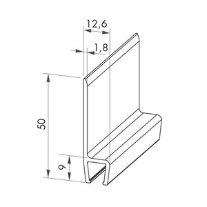 Uszczelka szczotkowa profil ALU H8-40 3000 mm
