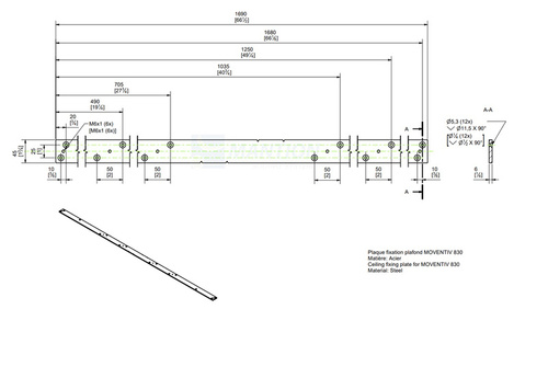 Uchwyt sufitowy MANTION C0013840, ocynk