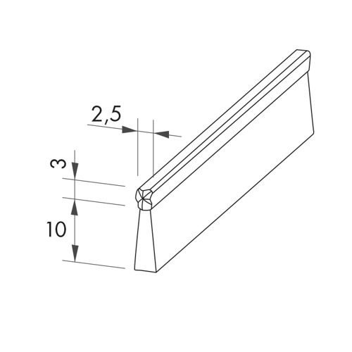 Uszczelka szczotkowa profil ALU H2-10 1000 mm