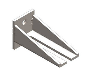 Regulowany podwójny uchwyt ścienny do szyny NIKO 54.B06, stal nierdzewna AISI 304