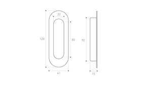 Uchwyt wpuszczany Metal-Bud owalny, nierdzewny