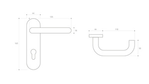 Klamka drzwiowa Metal-Bud JOWISZ 165 mm