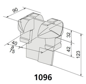 Podwójny stoper do wbetonowania MANTION 1096, ocynk