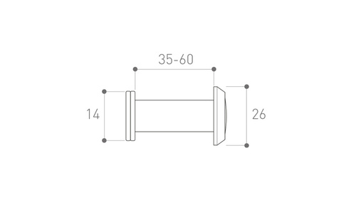 Wizjer drzwiowy Metal-Bud ECO, 14 mm
