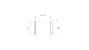 Wizjer drzwiowy Metal-Bud, 27 mm (drzwi 40-70 mm)