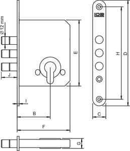 Zamek trzpieniowy LOB Z200, żółty ocynk